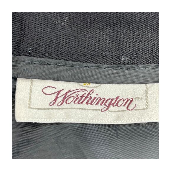 Worthington Skirt Women's Black Rayon Elastic Waist Side Site Back Button - Picture 5 of 7